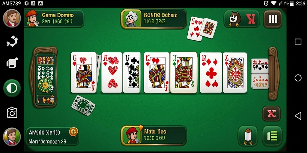Screenshot AMS789 menampilkan momen seru permainan domino yang menegangkan.