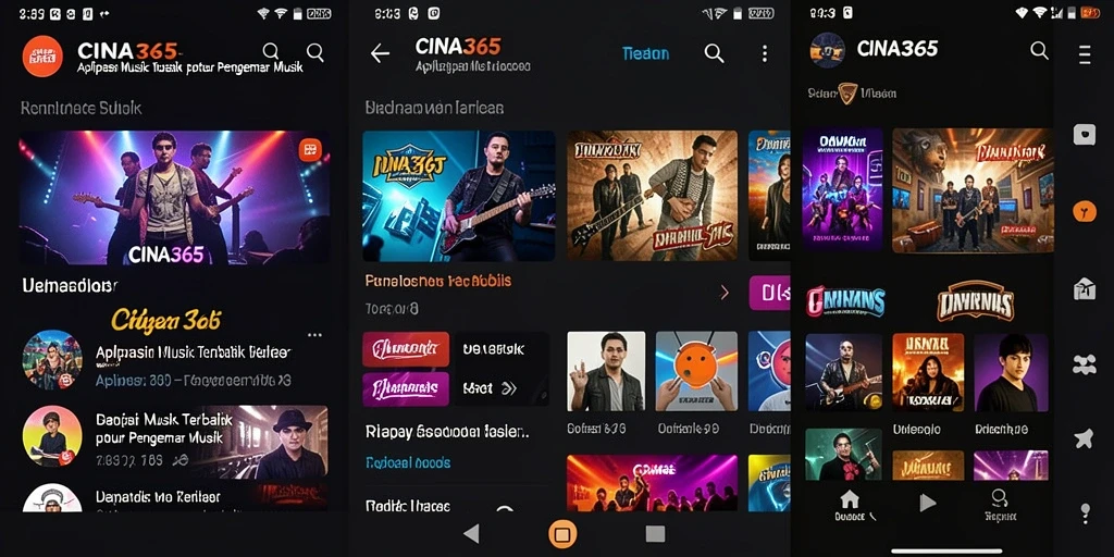 Tampilan gameplay seru dalam CINA365 yang menampilkan interaksi musik.