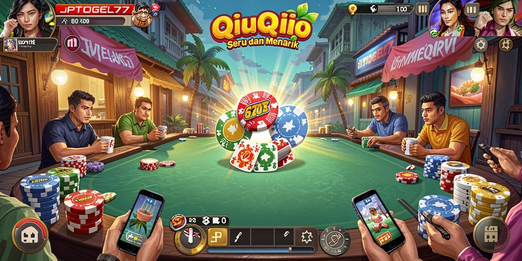 Screenshot gameplay JPTOGEL77 menampilkan momen seru dalam permainan QiuQiu.