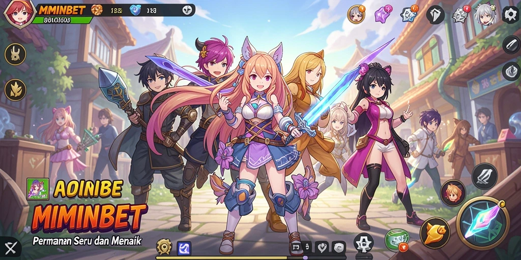 Tampilan gameplay MIMINBET yang menawan dengan karakter Anime.
