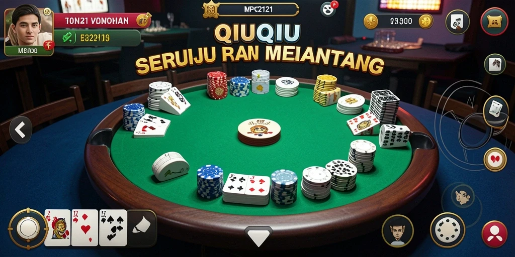Tampilan menarik dari gameplay seru QiuQiu di MPO2121.