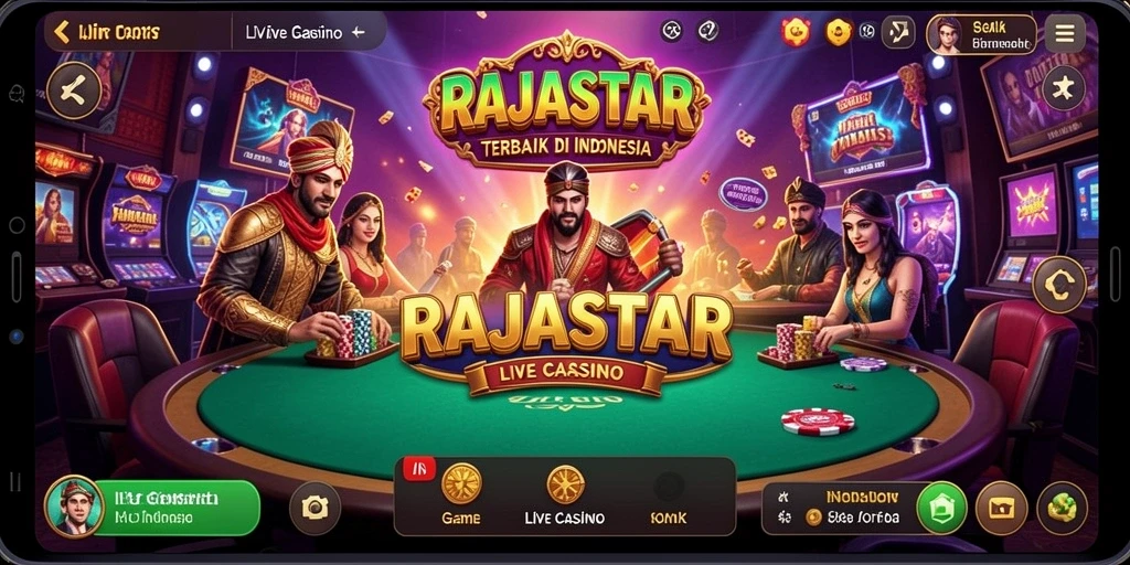 Tampilan gameplay interaksi dealer dan pemain di RAJASTAR.
