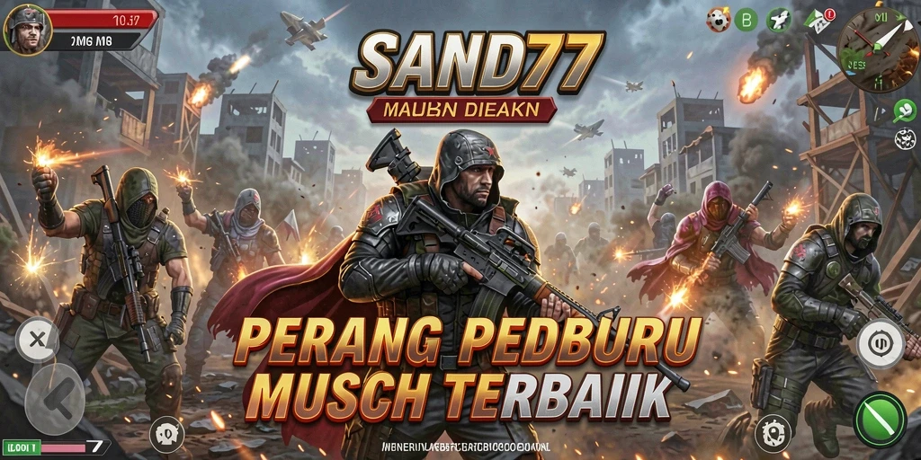 Tampilan gameplay <strong>SAND77</strong> yang mendebarkan dan penuh aksi di tengah pertempuran.