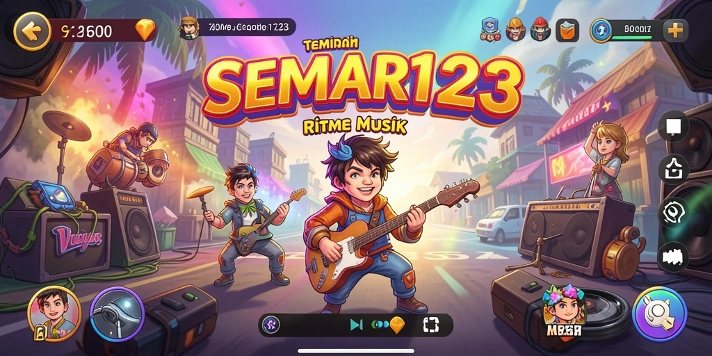 Screenshot SEMAR123 menampilkan gameplay musik yang interaktif.