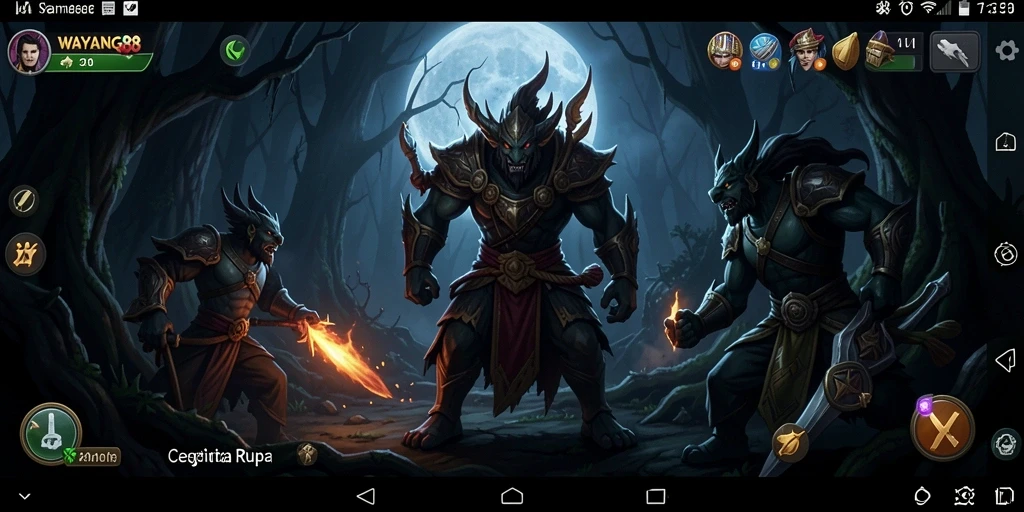 Gameplay WAYANG88 menampilkan suasana horor yang mencekam dan penuh ketegangan.